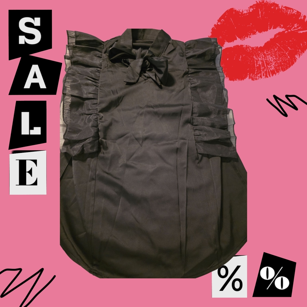 Chic Black Ruffled Top